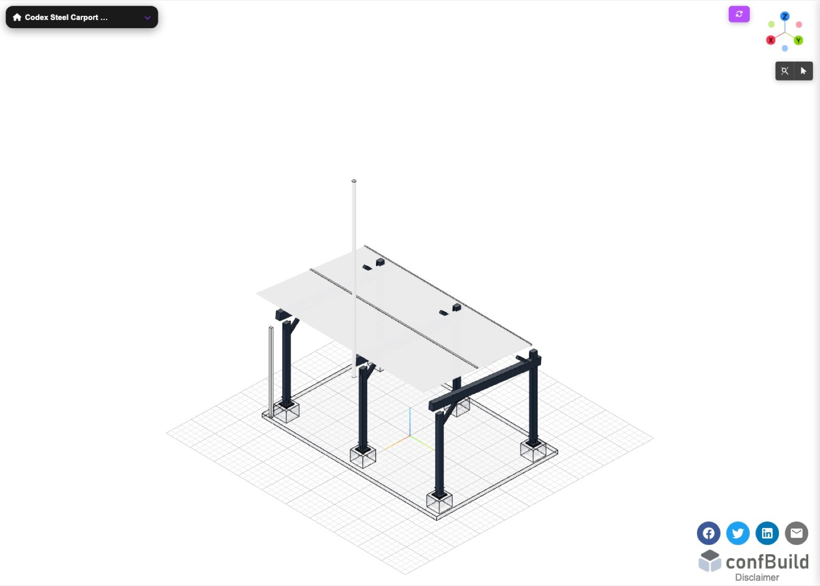 Parametrisches Solarcarport-Gesamtmodell