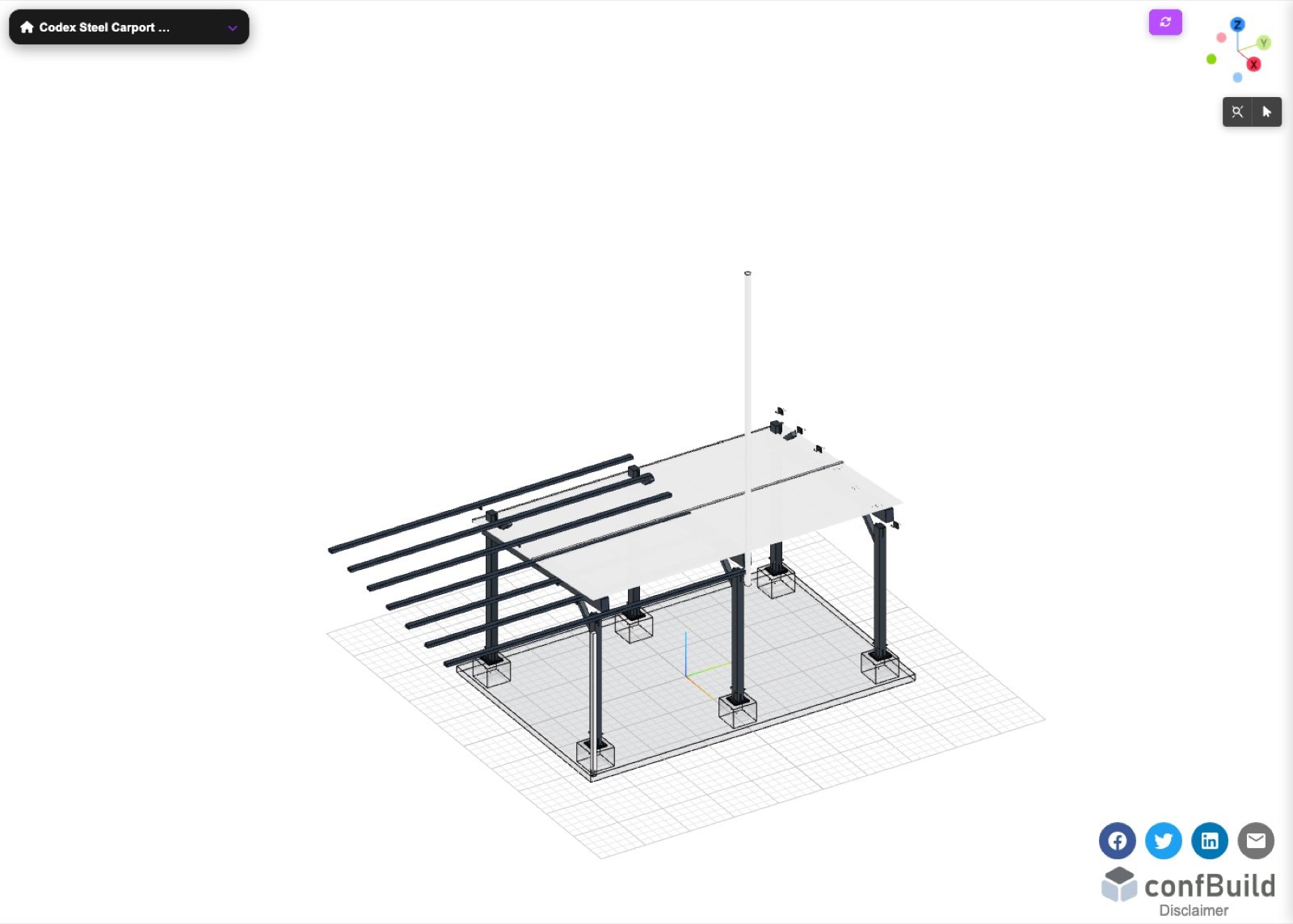 Tragstruktur und Fundamente eines Solarcarports